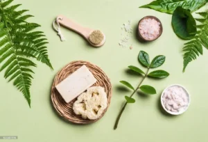 Elementos de la cosmética vegana.